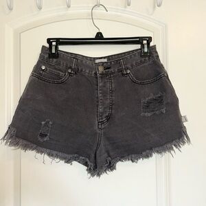 Sisstrrevolution Distressed Gray Denim Women high rise Shorts